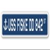 USS FISKE DD 842 Street Sign us Navy Ship Veteran Sailor Gift view 1