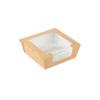 Restaurantware Cafe Vision 26 Ounce Salad Boxes 50 Greaseproof Baked Goods Gift Boxes - Built-In Clamshell Lid Clear Window Kraft Paper Brownie Boxes For Salads And Desserts view 2