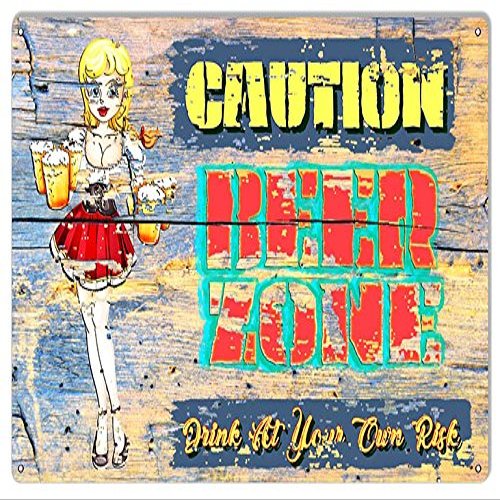 Beer Zone Blonde Man Cave Bar Metal Sign By Phil Hamilton 12x18