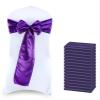 VDS Satin Chair Sashes Chair Cover Back Tie Sateen Bows Ribbon for Wedding Birthday Graduation Engagement Ceremony Event Party Banquet Venue Hotel All Dining Chair Decoration (100PC) (Purple) view 1