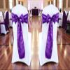 VDS Satin Chair Sashes Chair Cover Back Tie Sateen Bows Ribbon for Wedding Birthday Graduation Engagement Ceremony Event Party Banquet Venue Hotel All Dining Chair Decoration (100PC) (Purple) view 2