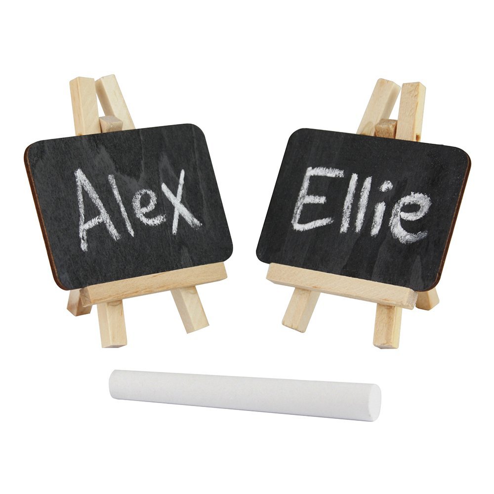 eBuyGB Mini Easel Chalk/Black Board, Wood, Black, Pack of 24