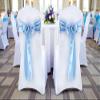 VDS Satin Chair Sashes Chair Cover Back Tie Sateen Bows Ribbon for Wedding Birthday Graduation Engagement Ceremony Event Party Banquet Venue Hotel All Dining Chair Decoration (100PC) (Baby Blue) view 2