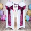 VDS Satin Chair Sashes Chair Cover Back Tie Sateen Bows Ribbon for Wedding Birthday Graduation Engagement Ceremony Event Party Banquet Venue Hotel All Dining Chair Decoration (100PC) (Eggplant) view 2