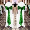 VDS Satin Chair Sashes Chair Cover Back Tie Sateen Bows Ribbon for Wedding Birthday Graduation Engagement Ceremony Event Party Banquet Venue Hotel All Dining Chair Decoration (125PC) (Green) view 2