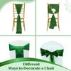 VDS Satin Chair Sashes Chair Cover Back Tie Sateen Bows Ribbon for Wedding Birthday Graduation Engagement Ceremony Event Party Banquet Venue Hotel All Dining Chair Decoration (125PC) (Green) view 4