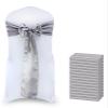 VDS Satin Chair Sashes Chair Cover Back Tie Sateen Bows Ribbon for Wedding Birthday Graduation Engagement Ceremony Event Party Banquet Venue Hotel All Dining Chair Decoration (125PC) (Silver Grey) view 1