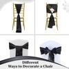 VDS Satin Chair Sashes Chair Cover Back Tie Sateen Bows Ribbon for Wedding Birthday Graduation Engagement Ceremony Event Party Banquet Venue Hotel All Dining Chair Decoration (100PC) (Black) view 4