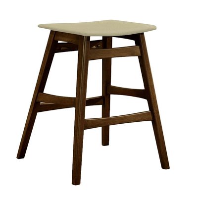1-29 Tall Modern Angled Solid Wood Comfy Bar Stool Featuring the Choice of a Colored Vinyl Seat Cushion (Light Neutral)