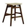 1-29 Tall Modern Angled Solid Wood Comfy Bar Stool Featuring the Choice of a Colored Vinyl Seat Cushion (Light Neutral) view 1