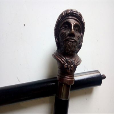 PIRU Brass Handle Victorian Designer Canes Antique Wooden Walking Stick