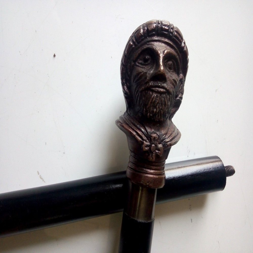 PIRU Brass Handle Victorian Designer Canes Antique Wooden Walking Stick