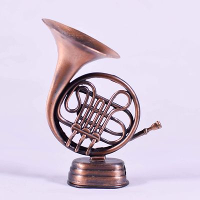 Metal Die Cast Horn Replica Pencil Sharpener Antique Finished Miniature Rare Model - Collectible Music Figurine - Musician Gift