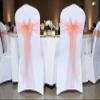MDS Pack of 50 PCS Organza Chair Sashes Wider Dining Chair Bows Ribbon Tie Back for Wedding Party Birthday Bridal Shower Reception Event Banquet Home Chair Cover Decoration - Peach view 2