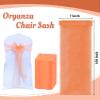 MDS Pack of 50 PCS Organza Chair Sashes Wider Dining Chair Bows Ribbon Tie Back for Wedding Party Birthday Bridal Shower Reception Event Banquet Home Chair Cover Decoration - Peach view 3