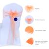 MDS Pack of 150 PCS Organza Chair Sashes Wider Dining Chair Bows Ribbon Tie Back for Wedding Party Birthday Bridal Shower Reception Event Banquet Home Chair Cover Decoration - Peach view 2
