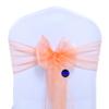 MDS Pack of 150 PCS Organza Chair Sashes Wider Dining Chair Bows Ribbon Tie Back for Wedding Party Birthday Bridal Shower Reception Event Banquet Home Chair Cover Decoration - Peach view 3