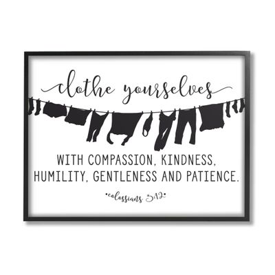 The Stupell Home Decor Collection Clothe Yourselves with Compassion Clothesline