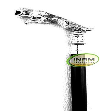 INAM Best Gift for Him, Premium Quality Antique Wooden Foldable Walking Stick/Walking Cane with Solid and Antique Brass Derby Victorian Handle/Stick Length 92 cm HANDICRAFTS