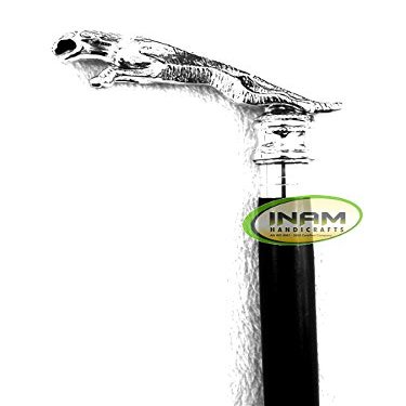 INAM Best Gift for Him, Premium Quality Antique Wooden Foldable Walking Stick/Walking Cane with Solid and Antique Brass Derby Victorian Handle/Stick Length 92 cm HANDICRAFTS