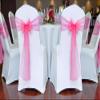 MDS Pack of 300 PCS Organza Chair Sashes Wider Dining Chair Bows Ribbon Tie Back for Wedding Party Birthday Bridal Shower Reception Event Banquet Home Chair Cover Decoration - Coral view 2