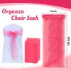 MDS Pack of 300 PCS Organza Chair Sashes Wider Dining Chair Bows Ribbon Tie Back for Wedding Party Birthday Bridal Shower Reception Event Banquet Home Chair Cover Decoration - Coral view 3