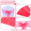 MDS Pack of 300 PCS Organza Chair Sashes Wider Dining Chair Bows Ribbon Tie Back for Wedding Party Birthday Bridal Shower Reception Event Banquet Home Chair Cover Decoration - Coral view 4