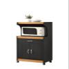 Hodedah Microwave Kitchen Cart, Black-Beech view 1