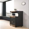 Hodedah Microwave Kitchen Cart, Black-Beech view 3