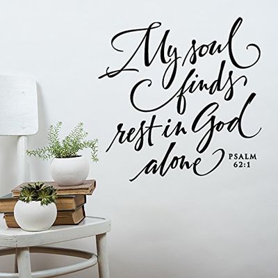 My soul finds rest in God alone | Bedroom Wall Decor - Scripture Wall Decal - Christian Wall Art
