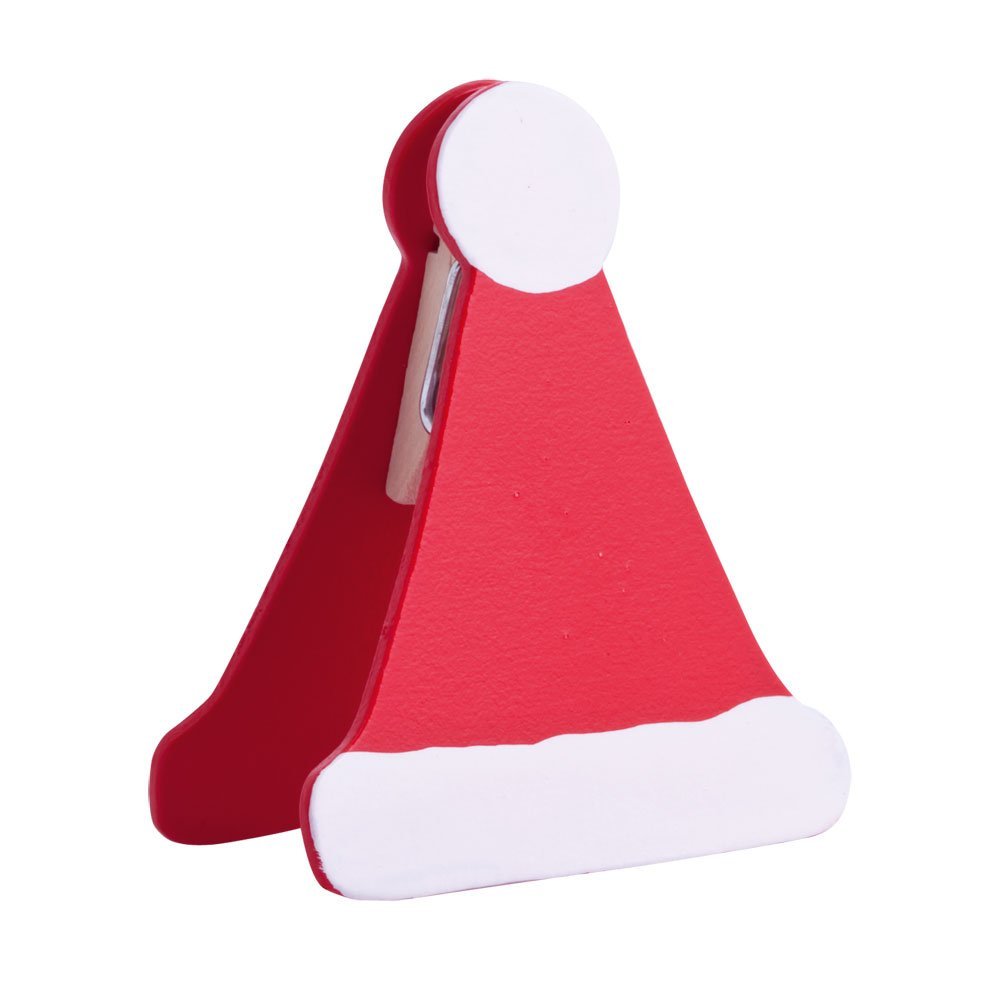 eBuyGB Christmas Santa Hat Card Name Holder, Pack of 10, 10 Pack