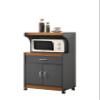 Hodedah Microwave Kitchen Cart, Grey/Oak view 1