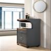 Hodedah Microwave Kitchen Cart, Grey/Oak view 3