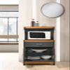 Hodedah Microwave Kitchen Cart, Grey/Oak view 4
