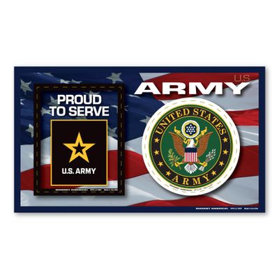 Army Photo Frame Magnet by Magnet America is 5.25" x 9" Made for Refrigerators Or Any Magnetic Receptive Materials