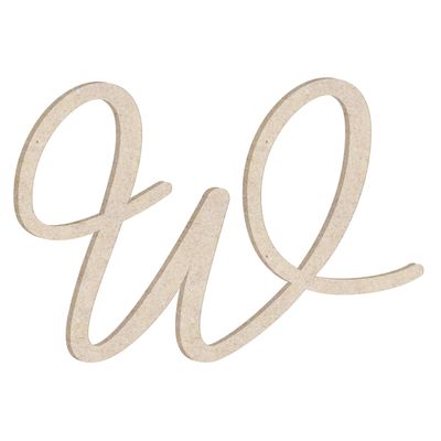 24" Harmonie Unfinished Wood Initial Monogram Letter W (Sizes 12"-30")