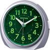Rhythm Clock Alarm Clock Analog Luke R666 Night Visible Dark Light Auto Light Continuous Second Hand Dust Light Letters Board Power Distribution protract Alarm Silver Rhythm 8re666sr19 view 1