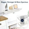 American Art Decor Floating Wall Shelf - Rustic Decor Shelves for Living Room, Bedroom, Kitchen, & Laundry Room - Farmhouse Wall Shelves (White, 3.25x24.25 x 8.25) view 2