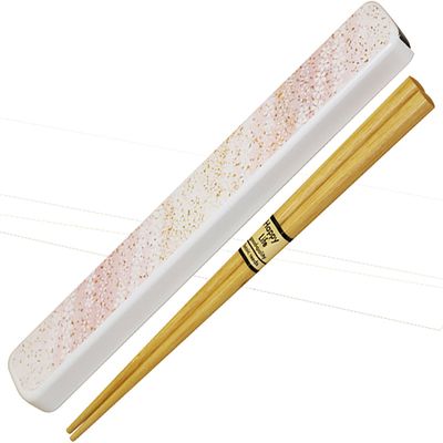 Mitani Yamanaka Lacquerware M16873-0 Chopsticks, Pink, 7.1 inches (18 cm), Yamanaka Coating, Chopsticks and Chopsticks Rest Set, Cherry Blossom Blur