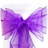 Elegant Organza Chair Sashes Sheer Fabric Sashes for Weddings, Parties, and Special Events (Pack of 10 Pieces, Purple) view 3