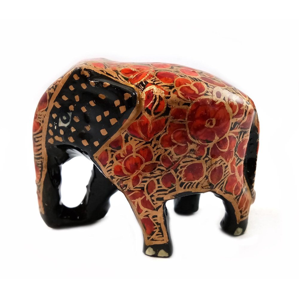 India Meets India Handicraft Papier Mache Elephant Statue, Elephant Figurine, Elephant Showpiece, Best Gifting Made by Awarded Indian Artisan