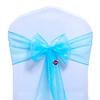 VDS Pack of 75 Organza Chair Sashes for Weddings & Events Dcor | Sheer Shiny Dining Chair Bows for Banquet, Party, Reception | Reusable Decorative Sash for Folding & Chiavari Chairs - Turquoise view 1