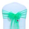 VDS Pack of 200 Organza Chair Sashes for Weddings & Events Dcor | Sheer Shiny Dining Chair Bows for Banquet, Party, Reception | Reusable Decorative Sash for Folding & Chiavari Chairs - Mint view 1