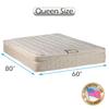 Dream Solutions USA Dream World Inner Spring Pillowtop (Eurotop) (Queen - 60"x80"x10") Medium Soft Mattress Only - Fully Assembled, Orthopedic Type, Spinal Support System view 2