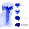 VDS Pack of 200 Organza Chair Sashes for Weddings & Events Dcor | Sheer Shiny Dining Chair Bows for Banquet, Party, Reception | Reusable Decorative Sash for Folding & Chiavari Chairs - Royal Blue view 2