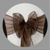 VDS Pack of 200 Organza Chair Sashes for Weddings & Events Dcor | Sheer Shiny Dining Chair Bows for Banquet, Party, Reception | Reusable Decorative Sash for Folding & Chiavari Chairs - Brown view 2