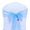 VDS Pack of 200 Organza Chair Sashes for Weddings & Events Dcor | Sheer Shiny Dining Chair Bows for Banquet, Party, Reception | Reusable Decorative Sash for Folding & Chiavari Chairs - Baby Blue view 1