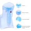 VDS Pack of 200 Organza Chair Sashes for Weddings & Events Dcor | Sheer Shiny Dining Chair Bows for Banquet, Party, Reception | Reusable Decorative Sash for Folding & Chiavari Chairs - Baby Blue view 2