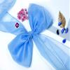 VDS Pack of 200 Organza Chair Sashes for Weddings & Events Dcor | Sheer Shiny Dining Chair Bows for Banquet, Party, Reception | Reusable Decorative Sash for Folding & Chiavari Chairs - Baby Blue view 3