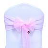 VDS Pack of 200 Organza Chair Sashes for Weddings & Events Dcor | Sheer Shiny Dining Chair Bows for Banquet, Party, Reception | Reusable Decorative Sash for Folding & Chiavari Chairs - Pink view 1